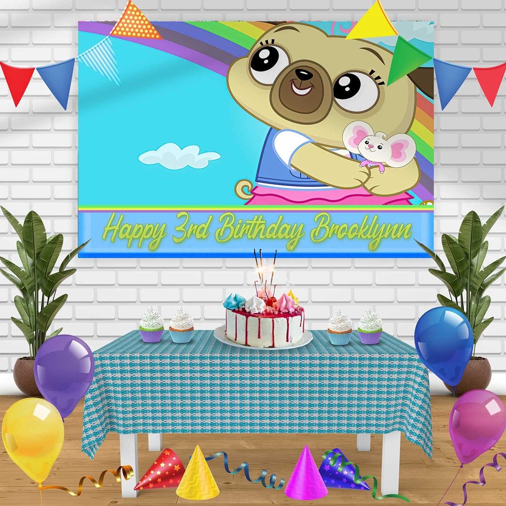 Chip and Potato Birthday Banner Personalized Party Backdrop Decoration 60x42 Inches - 5x3 Feet