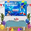 Sonic Game Birthday Banner Personalized Party Backdrop Decoration 60x42 Inches - 5x3 Feet view 1
