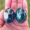 Big Game Toys Set of 2 Ocean Tide 35mm Boulder Translucent Blue/Green Swirl Large Shooter Solid Glass Marbles Home Decor/Vase Filler/Aquarium view 2