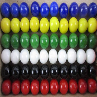 Big Game Toys 60 Glass Replacement Marbles Set Marble Run, Chinese Checker Board Game, Aggravation, Dirty Marbles, Wahoo (10 Each red, White, Glue, Green, Yellow, Black) 14mm Home Decor/Aquarium