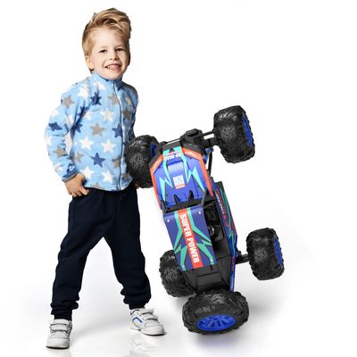 DEERC Large 1:8 Scale Upgraded Monster Truck Remote Control Car for Adults Boys, Off Road RC Cars with Realistic Sound, 2.4Ghz 4WD Rock Crawler Toy All Terrain Climbing, 2 Batteries for 80 Min Play