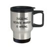Useful Juggling s, Juggling Because Murder is Wrong., Juggling Travel Mug From view 2