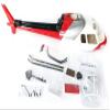 RC Helicopter Fuselage AS350 Ecureuil Painting 500 Size Fuselage Desinged for The T-Rex 500 Red White Silver view 2