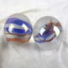 Big Game Toys Set of 2 Carnival 35mm Boulder Iridescent Clear/Red/Blue Swirl Large Shooter Solid Glass Marbles Home Decor/Vase Filler/Aquarium view 2