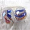 Big Game Toys Set of 2 Carnival 35mm Boulder Iridescent Clear/Red/Blue Swirl Large Shooter Solid Glass Marbles Home Decor/Vase Filler/Aquarium view 3