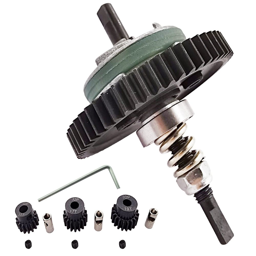 HOPLEX 6878 Complete Slipper Clutch Assembly with 32 Pitch 15T/17T/19T Pinions Gear Set Compatible with Traxxas Slash / Stampede / Rustler 4x4