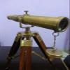 Royal Vintage Brass Nautical Telescope with Wooden Tripod Marine Gift Item. view 3
