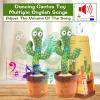Dancing Talking Cactus Toy for Baby Boys Girls Toys, Adjustable Volume Dancing Cactus Toy Singing Mimicking Recording Repeating What You Say with LED English Sing Talking 15 Second Voice Recorder view 2