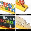 4 Pieces Back to School Party Decorations Wooden First of School Centerpieces Ready to Learn Table Toppers for School Classroom Home Teacher Party Favor Supplies Photo Booth Props view 3
