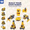 TOY Life Toys for 3 4 5 6 7 Year Old Boys Construction Vehicles Transform Robots Toys for Kids 5 in 1 Robot Toys for Kids 5-7 Construction Toys for Boy Vehicle Transformer Cars Best Gifts for Boys view 4