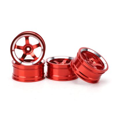 Keenso RC Wheel Hub, 4Pcs 1/10 Aluminum Alloy Wheel Hub Accessory RC Parts Fit for 94123 Touring Drift Car(red) Car Parts Model car Parts