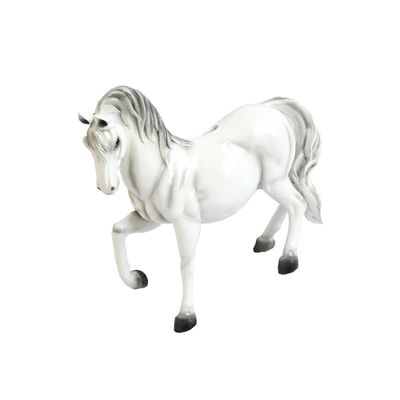 Animal Statue Bank Resin Horse Shape Money Coin Saving Jar Desktop Wealth Success Sculpture Ornament for Children Kids White