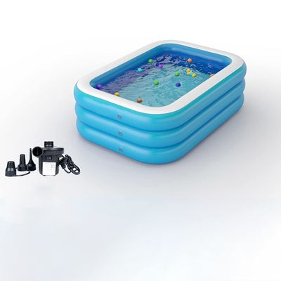 inflatable pool with Free Inflatable Pump,Family Full-Size Kiddie Pools, Inflatable Lounge Pool for Kiddie, Kids, Adult, Toddlers for Ages 3+,Outdoor, Garden, Backyard Swimming Pool.