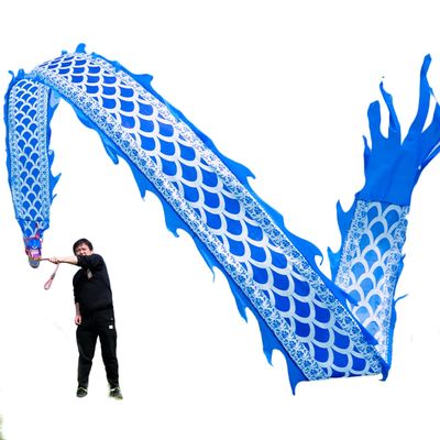 LXLA Dragon-Dancing Streamer Ribbon (Blue and White Porcelain Style), Adults Fitness Seniors Outdoor Playing, Exercise/Workouts (Size : 10m/32.8ft Long)