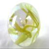 Big Game Toys~Large 2" (50mm) Yellow Spaghetti Toe Breaker w/Display Stand Iridescent Bubble Marble Glass Ball Large Huge Clear/Yellow Confetti Ribbon Shooter Swirl Home Decor/Aquarium view 2