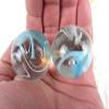 Big Game Toys Set of 2 Arctic 35mm Boulder Clear/White/Blue Swirl Large Shooter Solid Glass Marbles Home Decor/Vase Filler/Aquarium view 1