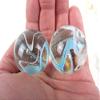 Big Game Toys Set of 2 Arctic 35mm Boulder Clear/White/Blue Swirl Large Shooter Solid Glass Marbles Home Decor/Vase Filler/Aquarium view 3