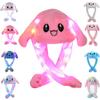 umbresen Bunny Hat Ear Moving Jumping Rabbit Hat Funny Cute Plush Animal Cap with Paws for Kids Women Girl Party Christmas Holiday Birthday Dress up Cosplay Costume Gift (LED Pink) view 1