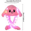 umbresen Bunny Hat Ear Moving Jumping Rabbit Hat Funny Cute Plush Animal Cap with Paws for Kids Women Girl Party Christmas Holiday Birthday Dress up Cosplay Costume Gift (LED Pink) view 2