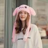 umbresen Bunny Hat Ear Moving Jumping Rabbit Hat Funny Cute Plush Animal Cap with Paws for Kids Women Girl Party Christmas Holiday Birthday Dress up Cosplay Costume Gift (LED Pink) view 4