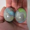 Big Game Toys~Set of 2 Thunderbolt 35mm Boulder Gray/Green Swirl Large Shooter Solid Glass Marbles Home Decor/Vase Filler/Aquarium view 3