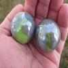 Big Game Toys~Set of 2 Thunderbolt 35mm Boulder Gray/Green Swirl Large Shooter Solid Glass Marbles Home Decor/Vase Filler/Aquarium view 4