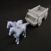 Hero's Hoard Horse & Wagon Cart Set 28mm Scale Fantasy Terrain Tile Decoration Model for RPG Tabletop Fantasy Games Dungeon's and Dragons 3D Printed view 1