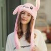 umbresen Bunny Hat Ear Moving Jumping Rabbit Hat Funny Cute Plush Animal Cap with Paws for Kids Women Girl Party Christmas Holiday Birthday Dress up Cosplay Costume Gift (Pink) view 4