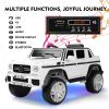 JOYLDIAS Kids Ride On Cars, Licensed Mercedes-Benz Maybach G650S, 12V7AH Battery Powered Toy Electric Car for Kids with 2.4G Remote Control, 2 Motors, 3 Speeds, Lock, Music, Horn, LED Lights, White view 4
