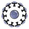 12 Pieces Blue Azulejo Geometric Flower Glass Knobs for Dresser Drawers, 1.37 x 1.10 in Round Kitchen Cabinet Pulls for Home Office Nursery Kids Room view 1