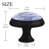 12 Pieces Blue Azulejo Geometric Flower Glass Knobs for Dresser Drawers, 1.37 x 1.10 in Round Kitchen Cabinet Pulls for Home Office Nursery Kids Room view 4