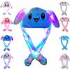 umbresen Bunny Hat Ear Moving Jumping Rabbit Hat Funny Cute Plush Animal Cap with Paws for Kids Women Girl Party Christmas Holiday Birthday Dress up Cosplay Costume Gift (LED Blue) view 1