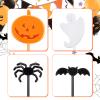 120 Pieces Halloween Cocktail Toothpicks Plastic Pumpkin Ghost Bat Spider Toothpicks for Cupcakes, Food, Cocktails, Appetizers Halloween Themed Party Supply Decor view 3