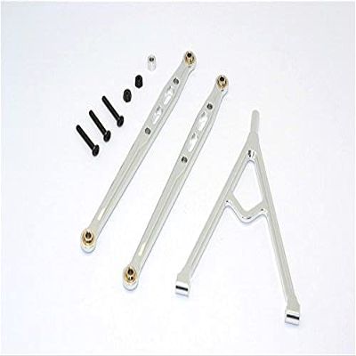 Aluminum Front Chassis Links Parts Tree -3PCS Set Silver for Axial SCX10 4WD