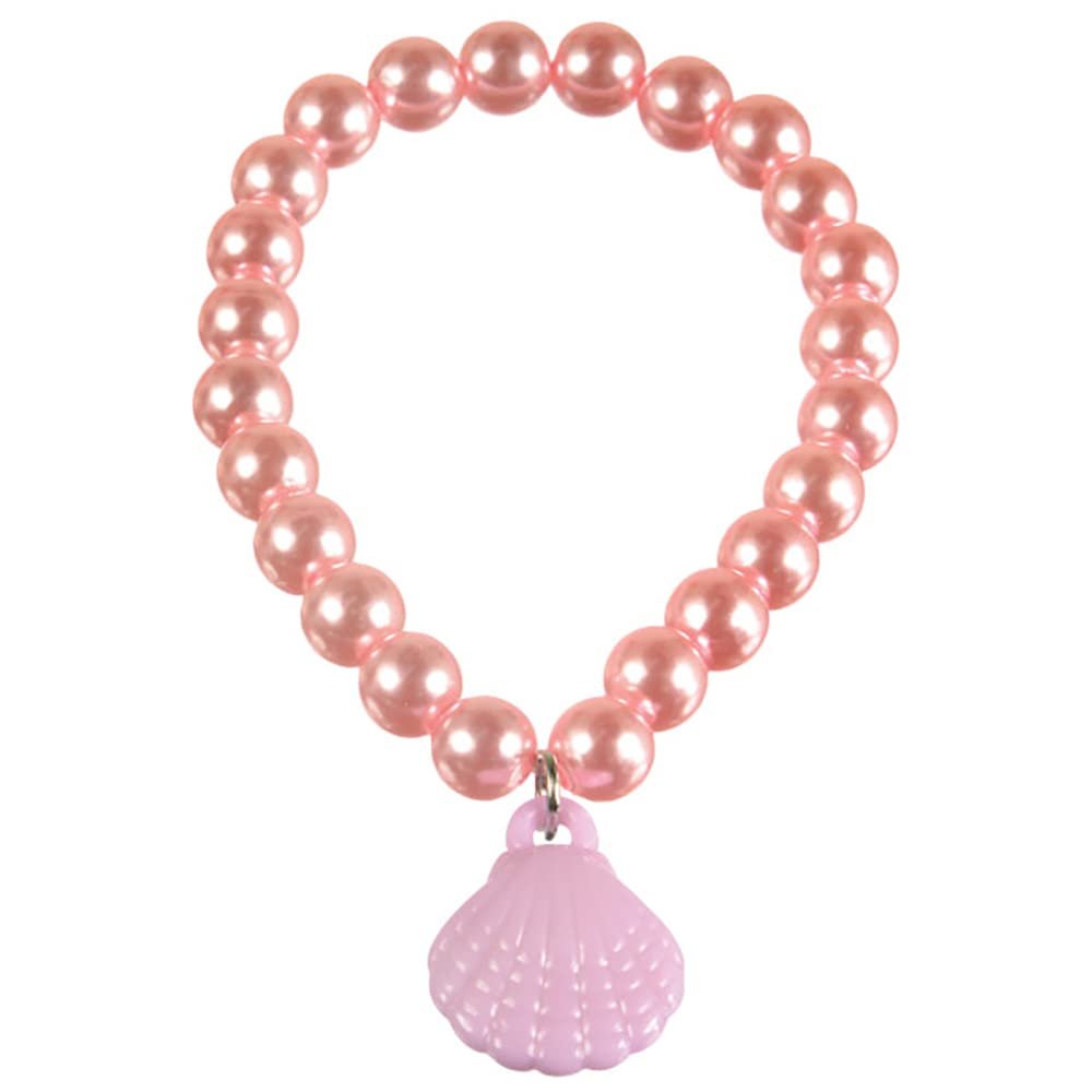 amscan Mermaid Beaded Bracelet Party Favor- 7/16" x 3 1/2" | Pink | Pack of 4