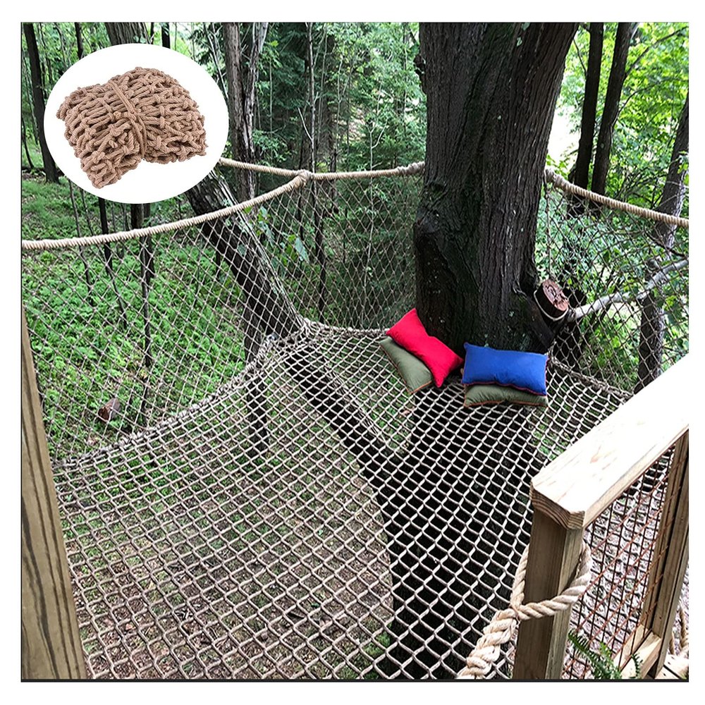Hynet Rope Net for Kids, Safety Protective Net Heavy Duty Hemp Rope Cargo Net Outdoor Swingset Playground Climbing Net Railing Hammock Birds Net Decor (Size : 1 * 10m(3 * 33ft))
