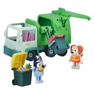 Bluey Garbage Truck - 2.5" Bluey and Bin Man poseable Figures with Playset, Multicolor
