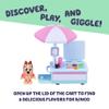 Bluey Vehicle & Figures Ice Cream Cart Toy Playset, Portable Ice Cream Push Cart with 2.5 Articulated Bingo Figure, Play Food Truck for Kids Ages 3+ view 3
