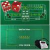 Cyber-Deals Craps & Texas Hold'em Poker Essentials Set: 2-Sided 6ft x 3ft Felt Layout, Las Vegas Casino Table-Played Dice & Cards, Plus Storage Pouch (Bally's (Red Frosted)) view 1