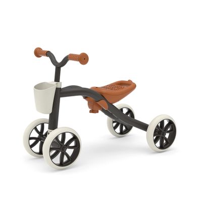 Chillafish Quadie Basket Stable 4-Wheel Grow-with-me Ride-on with Basket in The Front and Adjustable seat Height, for Kids 1-3 Year, Black