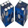 Cyber-Deals Craps & Texas Hold'em Poker Essentials Set: 2-Sided 6ft x 3ft Felt Layout, Las Vegas Casino Table-Played Dice & Cards, Plus Storage Pouch (Flamingo (Blue Polished)) view 3