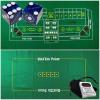 Cyber-Deals Craps & Texas Hold'em Poker Essentials Set: 2-Sided 6ft x 3ft Felt Layout, Las Vegas Casino Table-Played Dice & Cards, Plus Storage Pouch (Planet Hollywood (Blue Polished)) view 1