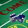 Cyber-Deals Craps & Texas Hold'em Poker Essentials Set: 2-Sided 6ft x 3ft Felt Layout, Las Vegas Casino Table-Played Dice & Cards, Plus Storage Pouch (Planet Hollywood (Blue Polished)) view 2