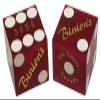 Cyber-Deals Craps & Texas Hold'em Poker Essentials Set: 2-Sided 6ft x 3ft Felt Layout, Las Vegas Casino Table-Played Dice & Cards, Plus Storage Pouch (Binion's (Red Frosted)) view 3