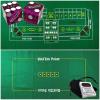 Cyber-Deals Craps & Texas Hold'em Poker Essentials Set: 2-Sided 6ft x 3ft Felt Layout, Las Vegas Casino Table-Played Dice & Cards, Plus Storage Pouch (Boulder Station (Purple Polished)) view 1