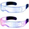 TOODOO 2 Pairs LED Visor Glasses 7 Colors Futuristic Glasses Light up Punk Accessories for Rave Party Costume(Cool Style) view 1