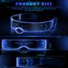 TOODOO 2 Pairs LED Visor Glasses 7 Colors Futuristic Glasses Light up Punk Accessories for Rave Party Costume(Cool Style) view 2