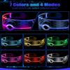 TOODOO 2 Pairs LED Visor Glasses 7 Colors Futuristic Glasses Light up Punk Accessories for Rave Party Costume(Cool Style) view 4