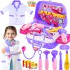 GINMIC Doctor Kit for Toddlers 3-5, 22 Pieces Pretend Play Doctor Set with Halloween Role Play Doctor Costume and Carry Case for Toddlers and Kids, Medical Dr Kit Toys for Girl Age 3 4 5 6 7 Year Old view 1