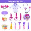 GINMIC Doctor Kit for Toddlers 3-5, 22 Pieces Pretend Play Doctor Set with Halloween Role Play Doctor Costume and Carry Case for Toddlers and Kids, Medical Dr Kit Toys for Girl Age 3 4 5 6 7 Year Old view 2